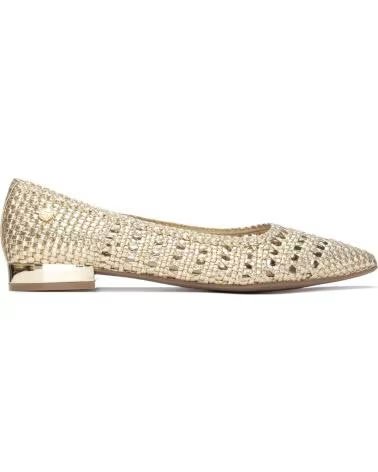 XTI XTI BALLET FLATS WITH BRAIDED DESIGN AND METALLIC HEEL ORO