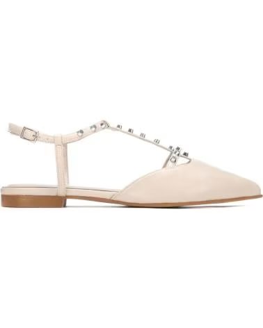 REFRESH SAPATILHAS REFRESH 175070 BEGE COM T-STRAP E ORNAMENTO BEIGE
