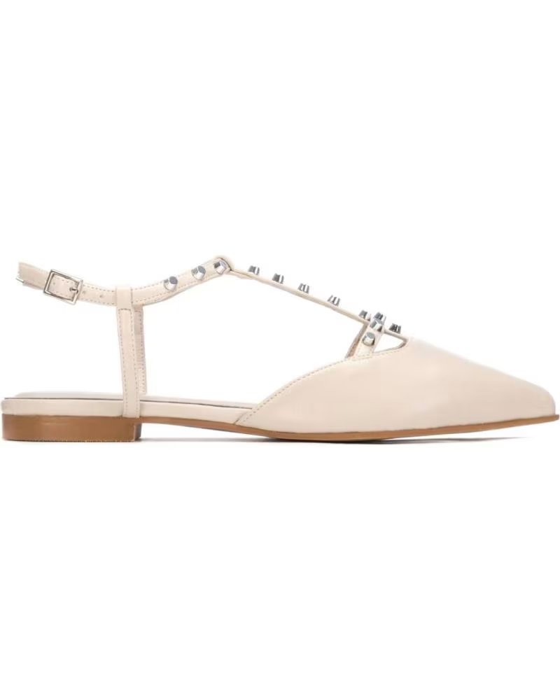 REFRESH SAPATILHAS REFRESH 175070 BEGE COM T-STRAP E ORNAMENTO BEIGE