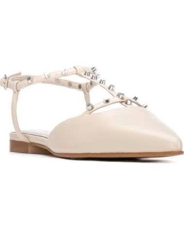 REFRESH SAPATILHAS REFRESH 175070 BEGE COM T-STRAP E ORNAMENTO BEIGE