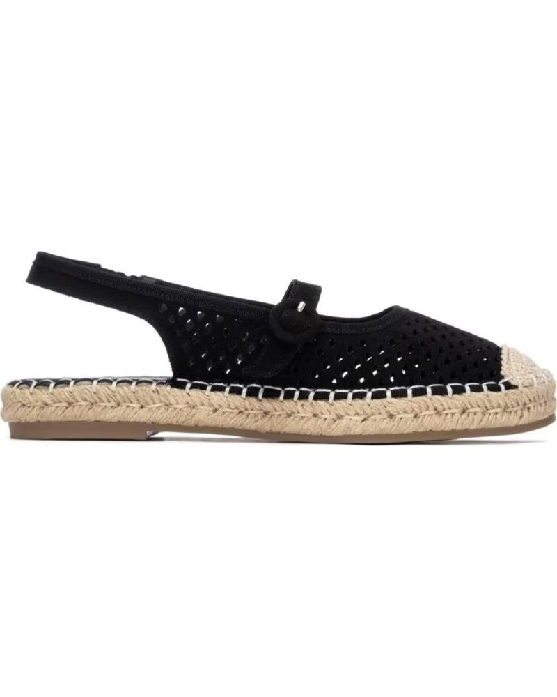 REFRESH ESPADRILLES FEMININAS COM TIRA TRASEIRA E DESIGN VAZADO NEGRO