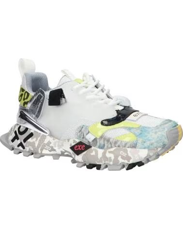 EXE SCHUH EXE 134-208 LEDER WEISS SILBER PIEL LEATHER WHITE SILVER