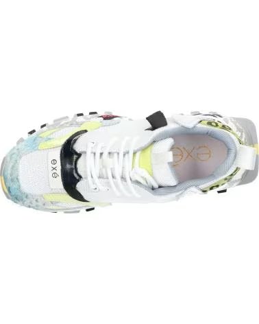 EXE SCHUH EXE 134-208 LEDER WEISS SILBER PIEL LEATHER WHITE SILVER