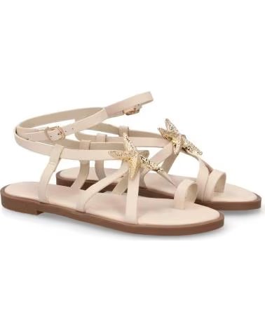 SPORT3PUNTO0 SANDALIAS GLADIADORAS PLANAS BEIGE CON DETALLE DE LAZO VARIOS COLORES