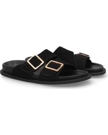SPORT3PUNTO0 BLACK SLIDE SANDALS WITH GOLD BUCKLES VARIOS COLORES