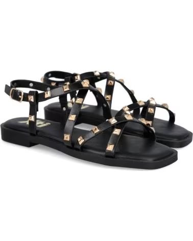XTI SANDALIAS XTI DE MUJER CON TACHAS PLANAS NEGRO