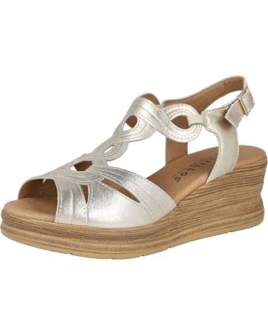 PITILLOS SANDALIAS DE CUÑA METALIZADAS PITILLOS 11050 PARA MUJER ORO
