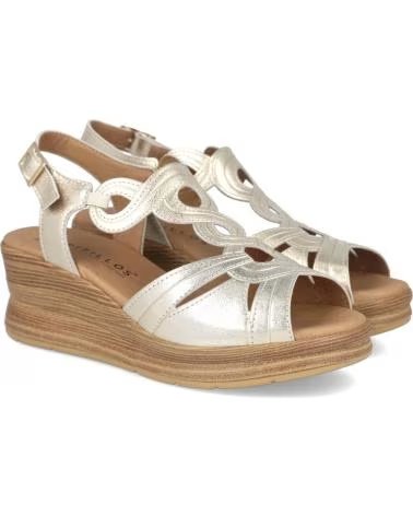 PITILLOS SANDALIAS DE CUÑA METALIZADAS PITILLOS 11050 PARA MUJER ORO