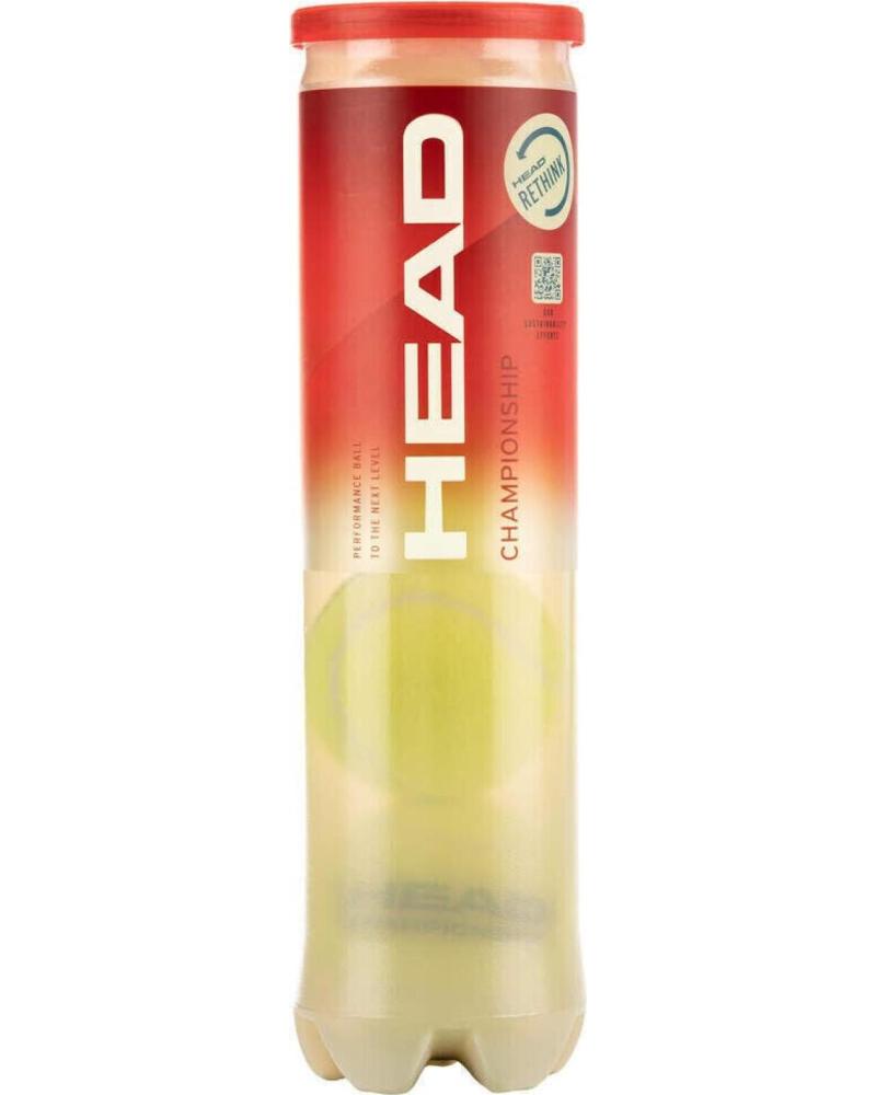 HEAD BOTE DE 4 PELOTAS DE TENIS HEAD CHAMPIONSHIP AMARILLO