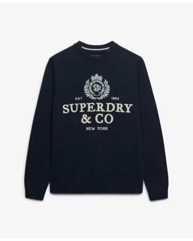 SUPERDRY PULL AVEC GRAPHIQUE APPLIQUÉ BLEU MARINE VARIOS COLORES