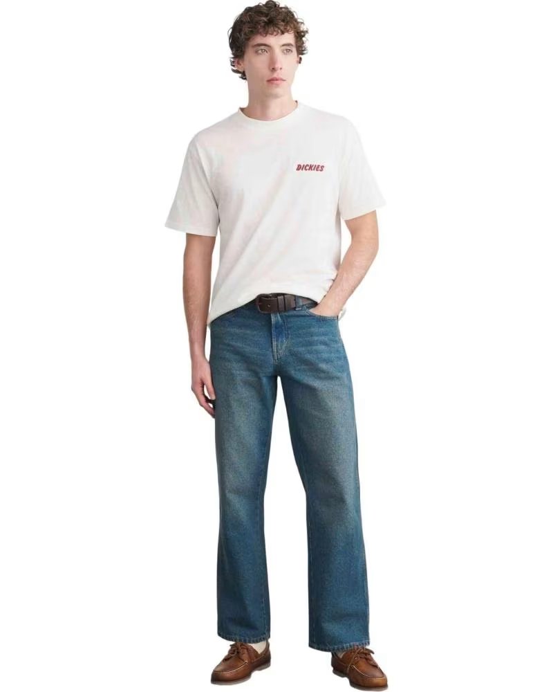 DICKIES T-SHIRT DK0A8853C481 CON STAMPA GRAFICA EGRET