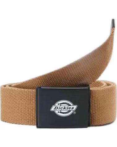 DICKIES CINTURA DICKIES DA UOMO IN TESSUTO MARRONE CON FIBBIA NERA MARRON