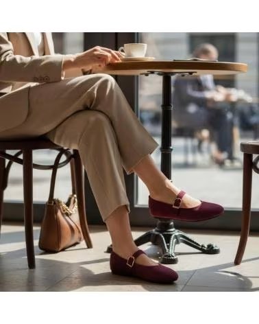 TIMBOS SAPATILHAS MERCEDES PLANA FEMININAS VINHO ROJO