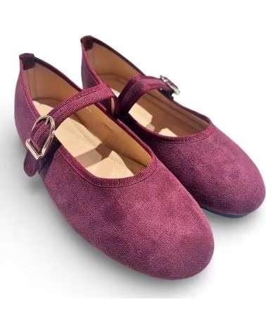 TIMBOS SAPATILHAS MERCEDES PLANA FEMININAS VINHO ROJO