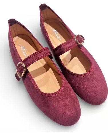 TIMBOS SAPATILHAS MERCEDES PLANA FEMININAS VINHO ROJO