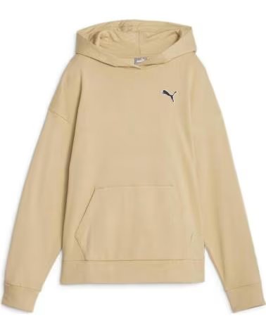 PUMA MOLETOM COM CAPUZ PUMA ESSENTIALS LOGO FEMININO BEGE BEIGE