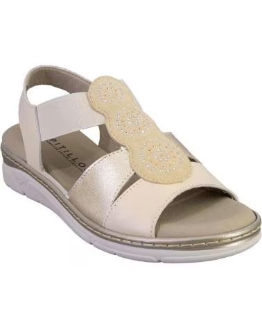 PITILLOS SANDALES EN CUIR PITILLOS 11002 COULEUR CRÈME CREMA