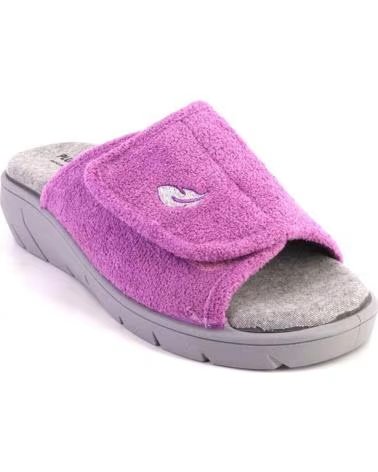 PLUMAFLEX ZAPATILLAS DE CASA PLUMAFLEX MUJER GRISES Y ROSAS ROSA