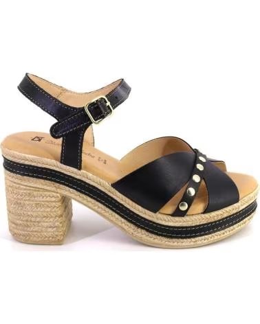 PITILLOS SANDALI NERI IN PELLE DA DONNA PITILLOS 30213 NEGRO