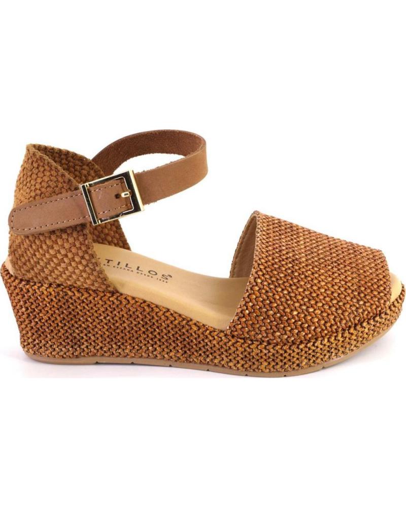 PITILLOS SANDALIAS DE CUÑA DE CUERO PARA MUJER PITILLOS 11260 CUERO