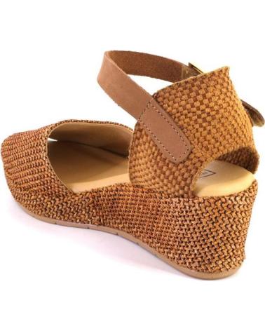 PITILLOS SANDALIAS DE CUÑA DE CUERO PARA MUJER PITILLOS 11260 CUERO