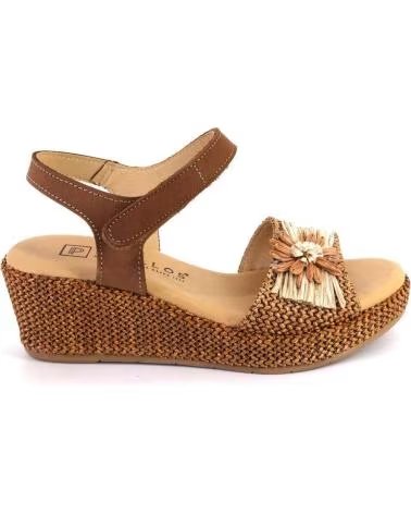 PITILLOS SANDALI CON ZEPPA IN PELLE DA DONNA CUERO