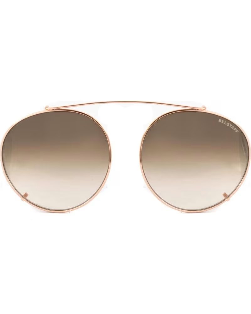 BELSTAFF BELSTAFF PARKGATE CLIP-ON ROUND SUNGLASSES BROWN GOLD