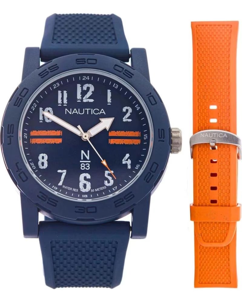 NAUTICA OROLOGIO NAUTICA NAPATS306 BLU CON CINTURINO INTERCAMBIABILE ARANCIONE AZUL