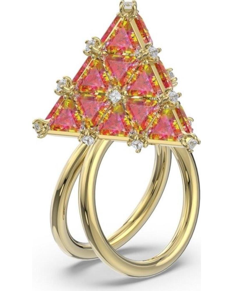SWAROVSKI ANILLO SWAROVSKI TRIÁNGULO ROSA BAÑO ORO