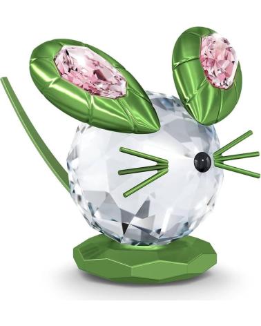SWAROVSKI FIGURA DECORATIVA SWAROVSKI RATÓN CRISTAL VERDE