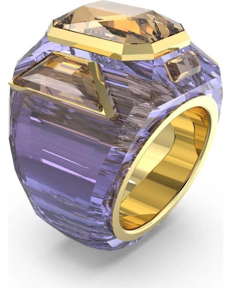 SWAROVSKI ANILLO SWAROVSKI DEXTERA GRANDE TALLA 54 DORADO Y PÚRPURA