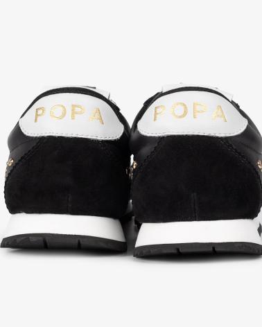 POPA ZAPATILLAS DEPORTIVAS NEGRAS CON TACHAS PARA MUJER NEGRO