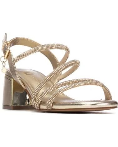 SANDALES XTI À BRIDES CROISÉES ET TALON MÉTALLIQUE 4 CM ORO-PLATINO