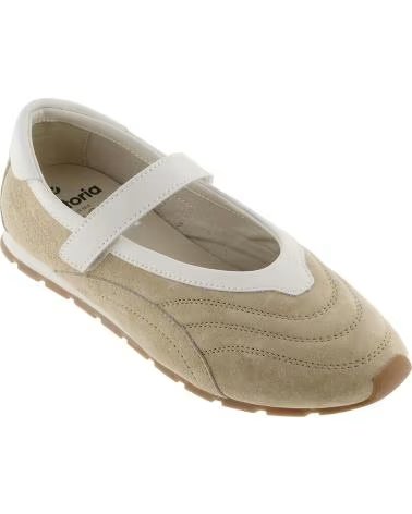 VICTORIA WOMEN´S BEIGE SUEDE BALLET FLATS