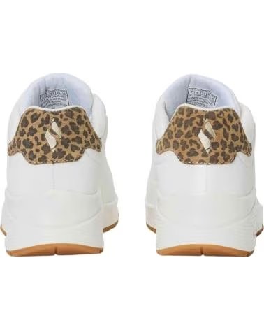 SKECHERS ZAPATILLAS 177093-WHLD EN BLANCO PARA MUJER WHITE DURABUCK-LEOPARD PRINTED SUEDE-MESH TRIM