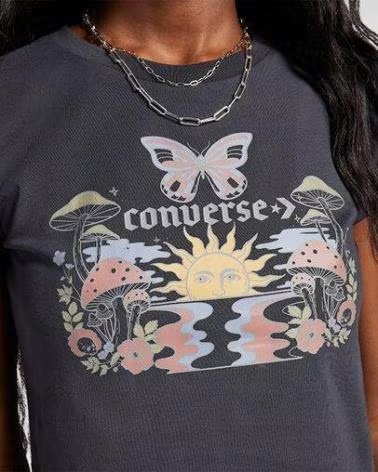 CONVERSE CAMISETA BLOOMING SKATE GRIS