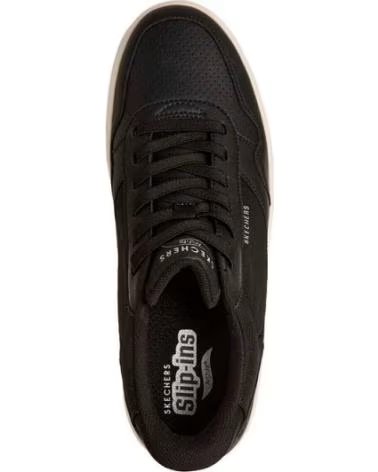 SKECHERS ZAPATILLAS ARCH FIT COURT BREAK-KOMFORTA EN NEGRO PARA HOMBRE BLACK DURALEATHER- MESH