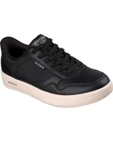 SKECHERS ZAPATILLAS ARCH FIT COURT BREAK-KOMFORTA EN NEGRO PARA HOMBRE BLACK DURALEATHER- MESH