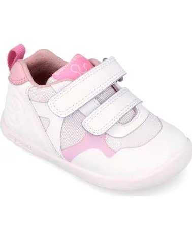 BIOMECANICS ZAPATILLAS BAREFOOT BLANCAS Y ROSAS PARA PRIMEROS PASOS DE N BLANCO-ROSA