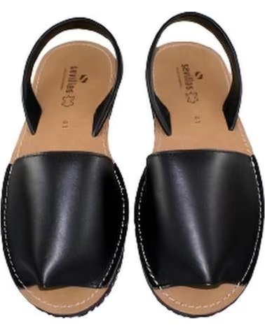 SEVILLAS MENORQUINA CLASICA PIEL 779A NEGRO