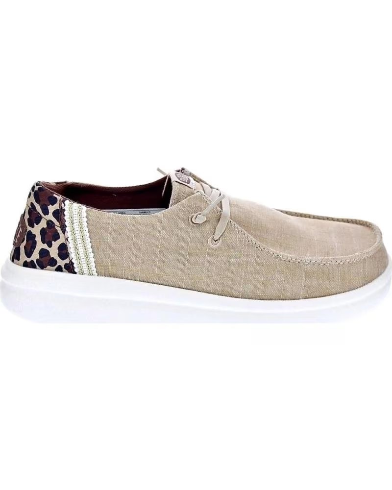 MOCASINES HEY DUDE WENDY RISE LONA ANIMAL PRINT TAN 681021