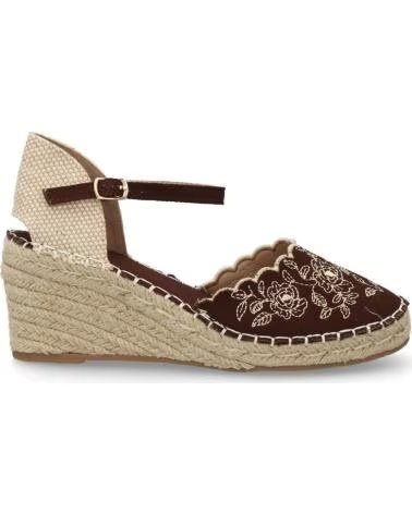SPORT3PUNTO0 CUÑA ESPADRILLE MARROM COM TIRA E BORDADO FLORAL VARIOS COLORES