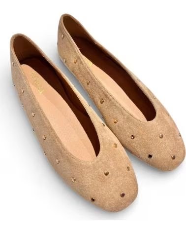 TIMBOS BALLERINES PLATES POUR FEMME TIMBOS AVEC CLOUS BEIGE
