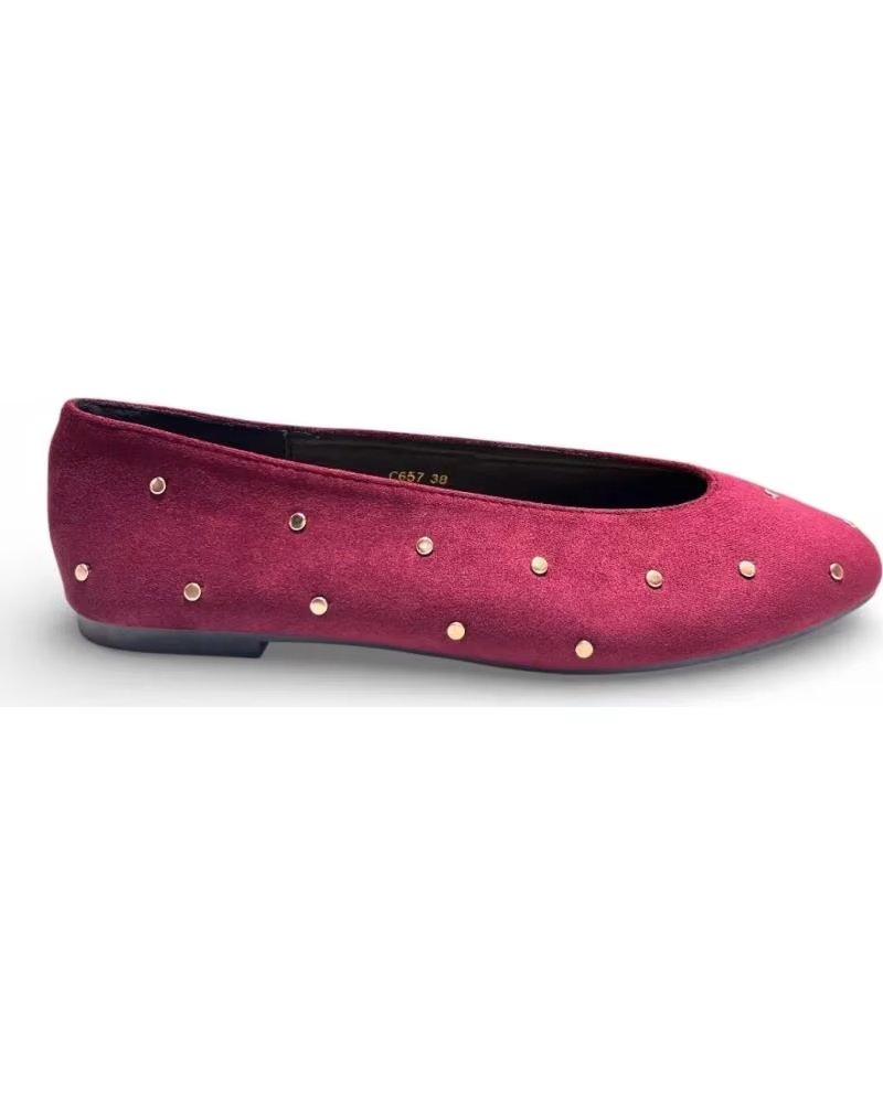 TIMBOS SAPATILHAS RASAS FEMININAS TIMBOS VINHO COM DETALHES ROJO