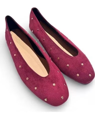TIMBOS SAPATILHAS RASAS FEMININAS TIMBOS VINHO COM DETALHES ROJO