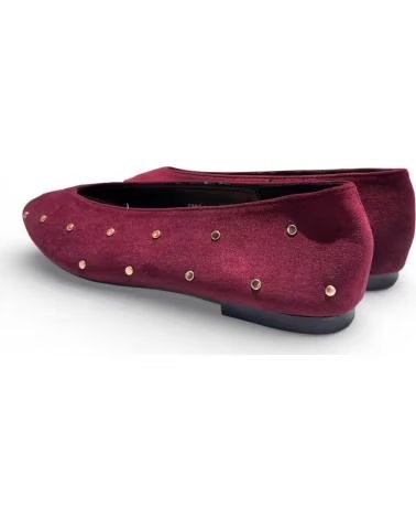 TIMBOS SAPATILHAS RASAS FEMININAS TIMBOS VINHO COM DETALHES ROJO