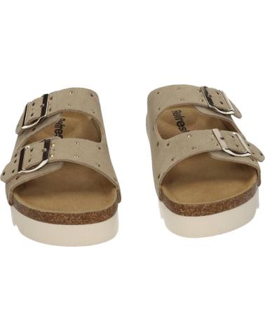 REFRESH SANDALIAS CON CUÑA Y DOBLE HEBILLA BEIGE