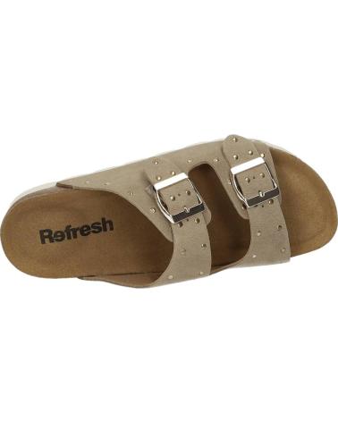 REFRESH SANDALIAS CON CUÑA Y DOBLE HEBILLA BEIGE