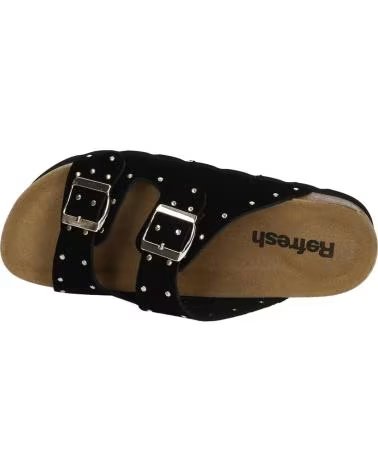 REFRESH SANDÁLIAS REFRESH COM TACHAS E FIVELA DUPLA NEGRO