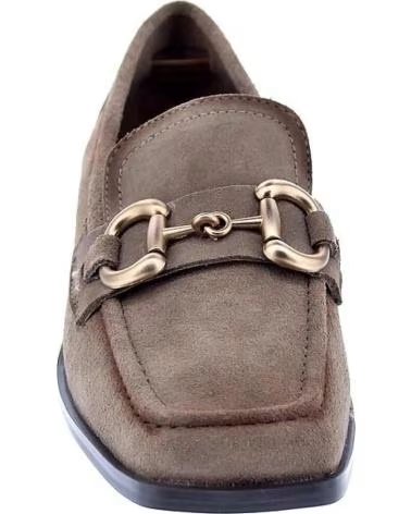 Shoes-De-Mujer-CARMELA-CARMELA WOMEN´S BROWN SUEDE LOAFERS WITH GOLD BUCKLE-TAUPE